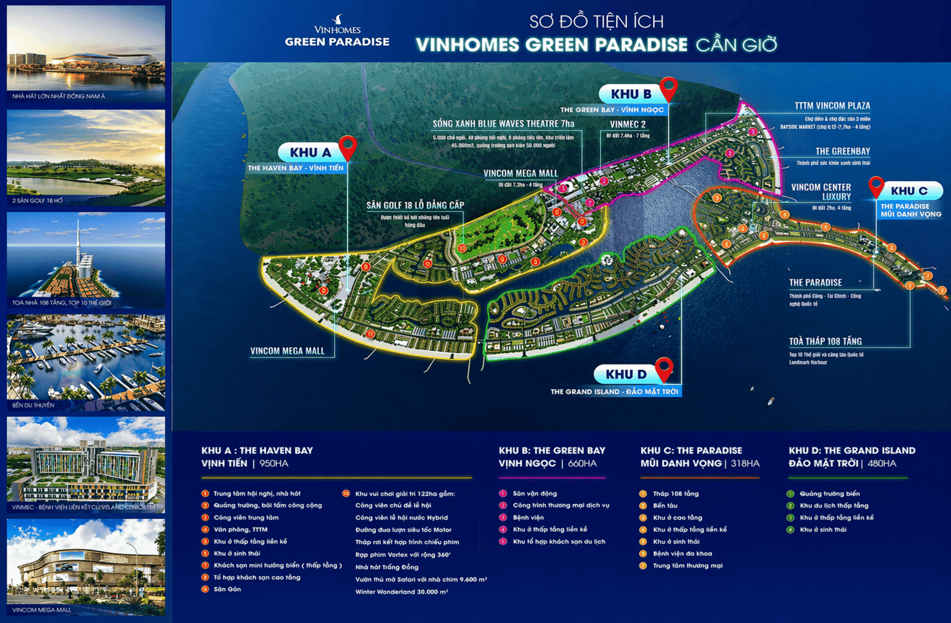 Bản đồ quy hoạch tiện ích tổng thể minh chứng cho đẳng cấp và tâm huyết của chủ đầu tư tại dự án Imperia Green Paradise. thừa hưởng từ Vinhomes