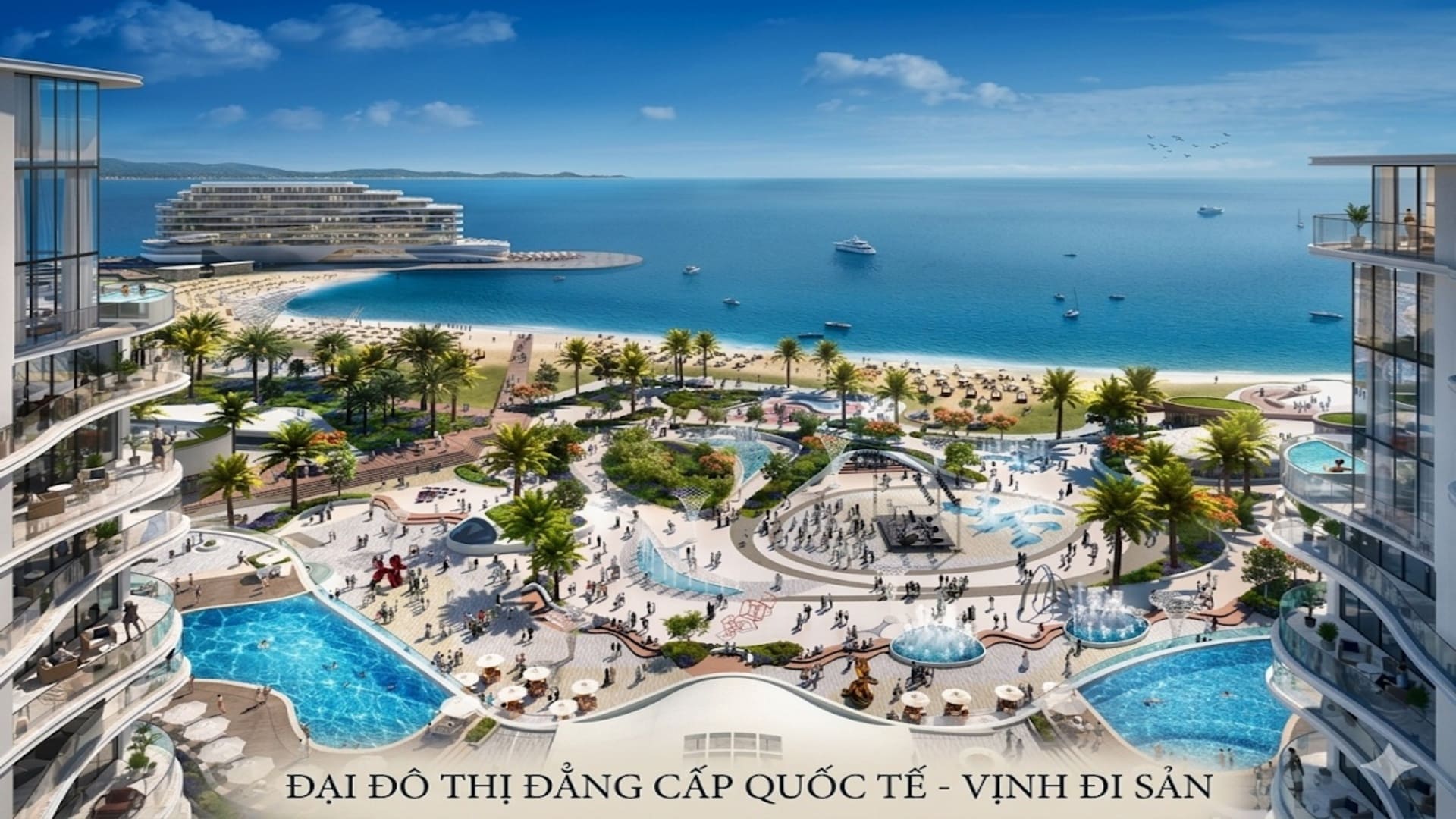 View nhìn từ trên không trung làm nổi bật thiết kế hình khối đặc trưng của các block chung cư tại dự án Imperia Green Paradise. Tiện ích Imperia Green Paradise không chỉ phục vụ nhu cầu hiện tại mà còn định hình lối sống tương lai